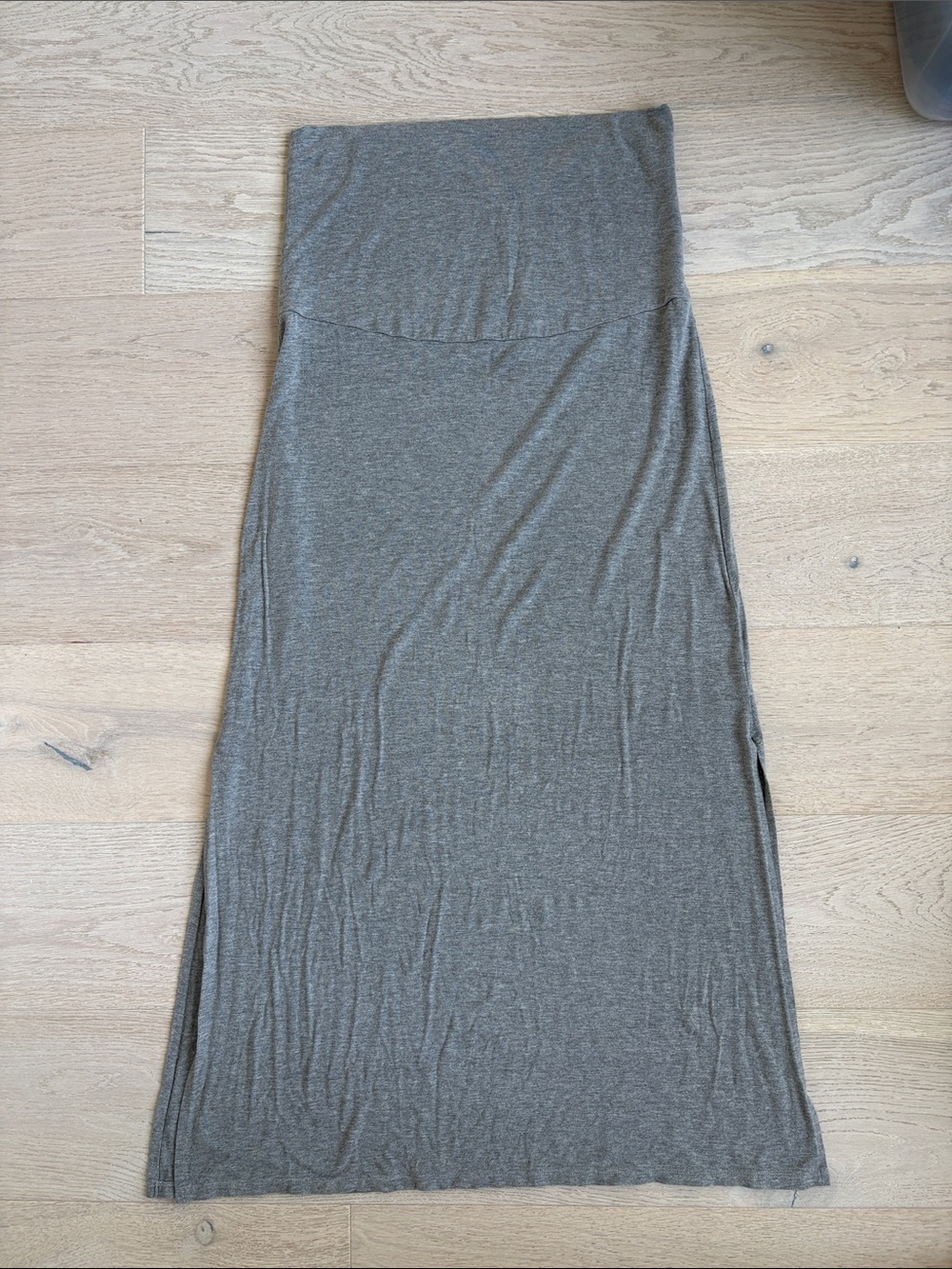Seraphine Gray Fold-Over Waist Maxi Skirt